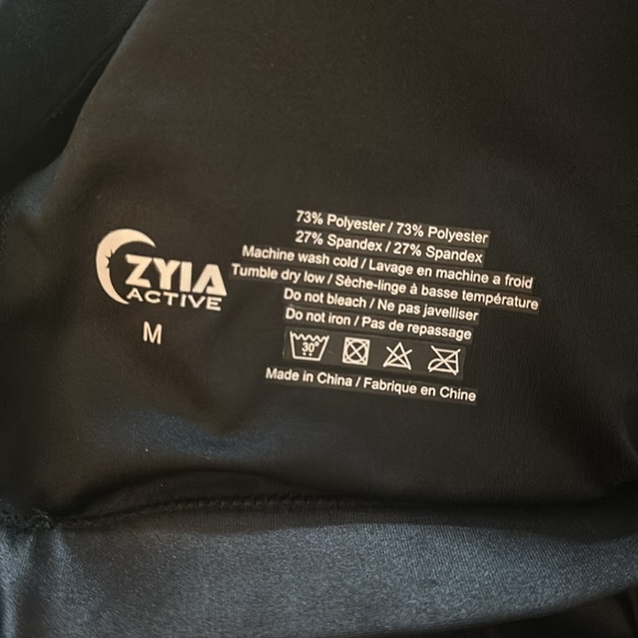 Set of 3- Zyia Activewear Yellow and Black Shiny matching sets - Picture 5 of 6